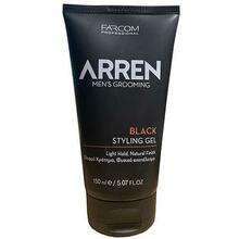 Juuksegeel meestele Farcom Professional ARREN Mens Grooming Black Styling Gel, 150 ml
