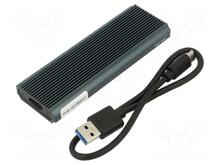 SSD korpus M.2 Qoltec, grafiit, 4TB