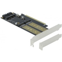 PCI Express x16 adapterkaart Delock 90486 2x M.2 Key B, 1x NVMe M.2 Key M ja 1x mSATA jaoks