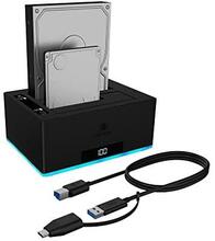 Icy Box Raidsonic IB-127CL-U3, 2x 2,5/3,5 HDD/SSD dokk, must