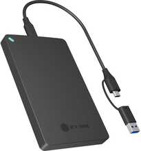 Kõvaketta korpus Icy Box IB-201T-CU31, 2,5 SATA HDD/SSD, must