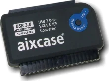 USB 3.0 kuni SATA/IDE adapter Aixcase AIX-BLUSB3SI-PS, must