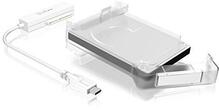 Icy Box Raidsonic IB-AC703-C, 2,5 HDD/SSD korpus, läbipaistev valge