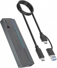 Icy Box IB-1826MCL-CU31, M.2 NVMe ja SATA SSD korpus, USB 3.2 Gen 2, RGB valgustus