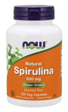 Now Foods spirulina 500 mg, 120 kapslit