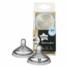 Pudelilutt keskmise vooluga Tommee Tippee Easi-Vent, 42112253, 3+ kuud, 2 tk