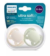 Lutid Philips Avent Ultra Soft, SCF091/05, 0-6 kuud, 2 tk, roheline/pruun