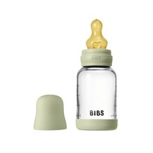 BIBS klaaspudel Round Latex Slow Flow, Sage, 120 ml