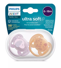 Lutid Philips Avent Ultra Soft Deco, SCF091/18, 6-18 kuud, oranž/roosa, 2 tk