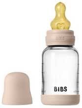 BIBS klaasist lutipudel aeglase vooluga lutiga, 120 ml, Blush.