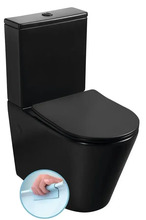 Põrandale paigaldatav WC-pott Sapho Paco PC1012WRB, must, keraamiline, Rimless