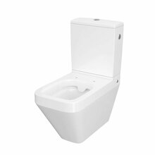 Põrandale paigaldatav WC-pott Cersanit Bona õhukese aeglaselt langeva kaanega, horisontaalne äravool