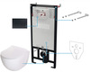 Seinapealse WC-poti komplekt krohvialune Deante Peonia Rimless CDEN6ZPW, valge