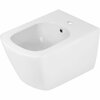 Riputatav WC-pott Deante Peonia Rimless CDE 6ZPW, valge, aeglaselt sulguva kaanega, 360 x 510 mm