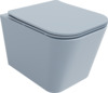 Seinale paigaldatav WC-pott Mexen Teo Rimless 30854069, hall-sinine matt, aeglaselt sulguva slim prill-lauaga, 345 x 510 mm