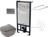 Seinapealse WC-poti komplekt Deante Peonia 6in1 CDETDZPW, antratsiit/titaan, 510 x 360 mm