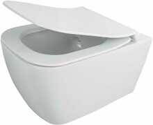 Seinapealne wc-pott Deante Hiacynt Rimless, aeglaselt langeva kaanega, 345 x 520 mm