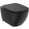 Seinapealne WC-pott Ideal Standard Tesi T5361V3, kaanega, 365 x 533 mm, must