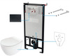 Seinapealne WC-poti komplekt Deante Silia 6in1 CDLN6ZPW, valge/nero