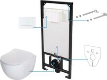 Seinapealse WC-poti komplekt krohvialune Deante Peonia 6in1 CDEA6ZPW, valge, 510 x 360 mm