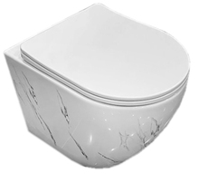 Seinale kinnitatav wc-pott 3423-71, dekoreeritud, aeglaselt sulguva kaanega