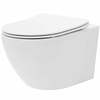 Seinapealne WC-pott Rea Carlo Mini Rimless Flat REA-C2760, kaanega, 370 x 495 mm