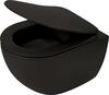 Riputatav WC-pott Deante Peonia Rimless, aeglaselt sulguva Slim kaanega, 360 x 510 mm, Nero