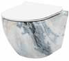 Seinapealne wc-pott Rea Carlos Slim Rimless, kaanega, 370 x 495 mm, Granit Shiny