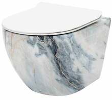Seinapealne wc-pott Rea Carlos Slim Rimless, kaanega, 370 x 495 mm, Granit Shiny