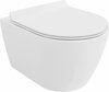 Seinale paigaldatav WC-pott Mexen Carmen Rimless Slim 30880100, valge, aeglaselt sulguva kaanega, 370 x 490 mm