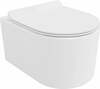 Seinapealne WC-pott Mexen Sofia Rimless Duroplast Slim, aeglaselt sulguva kaanega, valge, 360 x 480 mm
