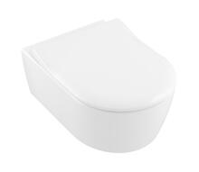 Seinale kinnitatav WC-pott Villeroy & Boch Avento 5656RSR1, SoftClose kaanega, valge keraamika