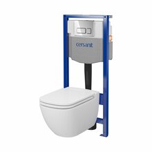 Seinapealse WC-poti komplekt Cersanit S701-759, 20 x 50 cm, raamiga ja kroomitud nupuga