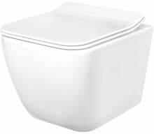 Seinapealne WC-pott REA Martin Slim Rimless, Duroplast kaanega, 365 x 510 mm