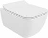 Seinapealne WC-pott Mexen Stella Rimless Slim, valge, aeglaselt sulguva kaanega, 360 x 510 mm