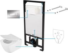 WC komplekt Deante Anemon Zero Slim 5in1 CDZS6ZPW, kroomitud nupp