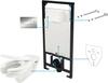 Seinapealse WC-poti komplekt krohvialune Deante Vital CDVS6WPW, valge/kroom, 680 x 368 mm
