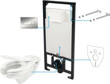 Seinapealse WC-poti komplekt krohvialune Deante Vital CDVS6WPW, valge/kroom, 680 x 368 mm