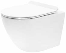 Seinale paigaldatav WC-pott Rea Carter N2 Rimless, kaanega, 370 x 490 mm