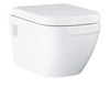 Seinale paigaldatav WC-pott Grohe Euro Ceramic Rimless 39703000, valge, softclosing kaanega