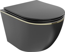 Rippkäimla Mexen Lena Rimless Slim 30224075, aeglaselt langeva kaanega, must matt/kuldne joon