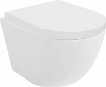 Seinapealne WC-pott Mexen Lena Rimless 30220200, aeglaselt sulguva kaanega, 360 x 480 mm