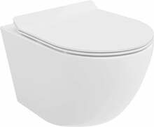 Riputatav WC-pott Mexen Lena Rimless Slim 30224000, aeglaselt sulguva kaanega, 360 x 480 mm
