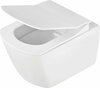 Seinapealne WC-pott Deante Anemon Rimless, valge, aeglaselt sulguva kaanega, 370 x 513 mm