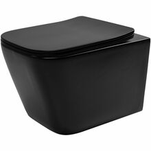Riputatav WC-pott Rea Julio Rimless, must, kaanega, 355 x 515 mm