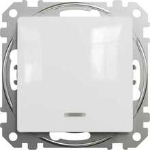 Nupp-lüliti Schneider Sedna Design SDD111111L, 1-suunaline, 10A, valge, LED-valgustusega