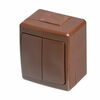 Pinnapealne lüliti Pawbol Beta D.3210W2, 2 klahviga, IP44, pruun