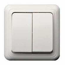 Pinnapealne lüliti Liregus Delta PJ5.10-001.Delta/B, 2 klahviga, valge