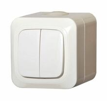 Pinnalüliti Liregus Hermi, 2 klahvi, IP44, valge, PJ5.10-008.B