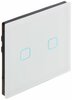 Puutetundlik valguslüliti Maclean MCE703W, topelt, klaas, valge, 86x86mm